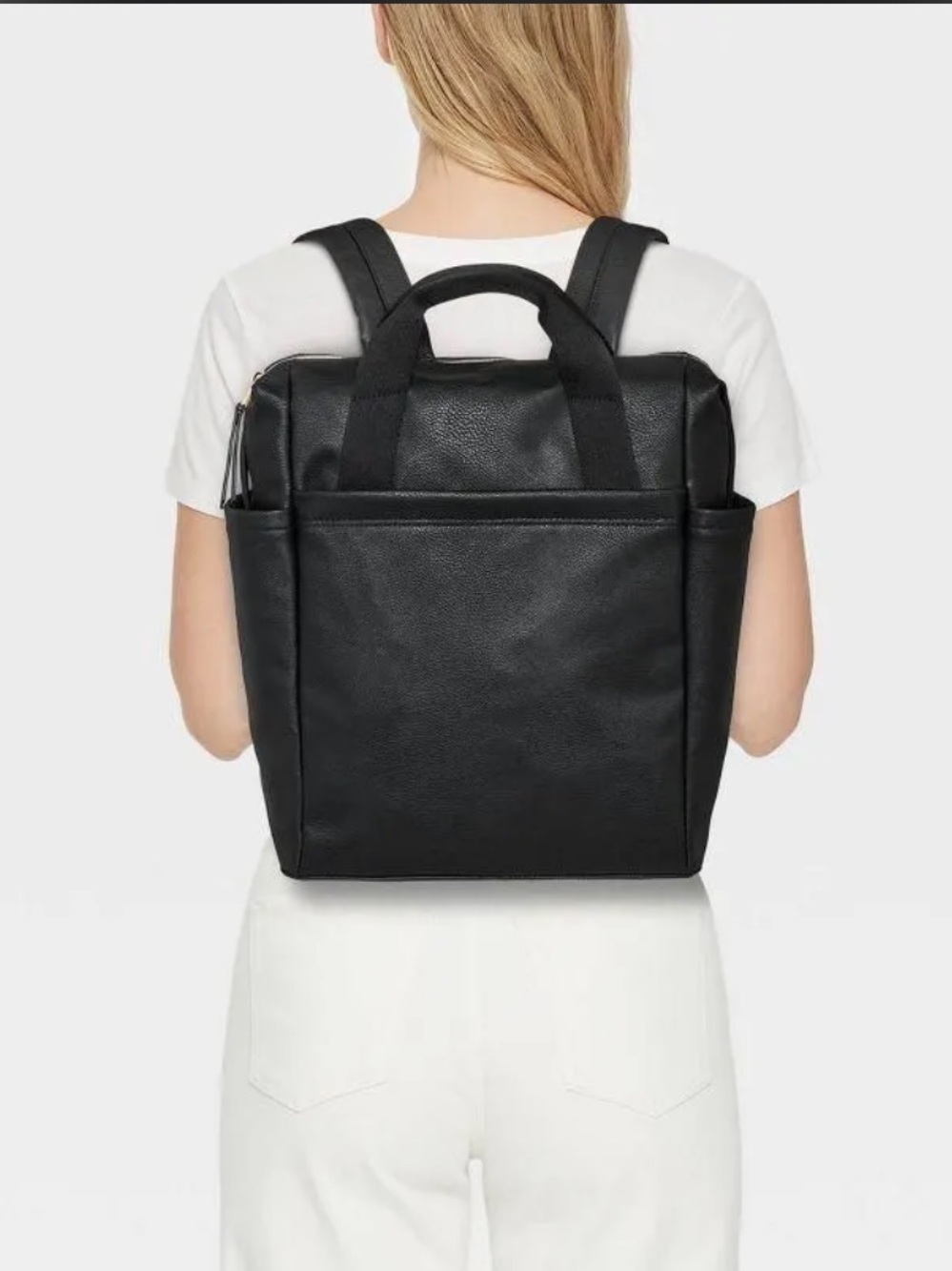 Classic Black Women's Square Convertible Backpack